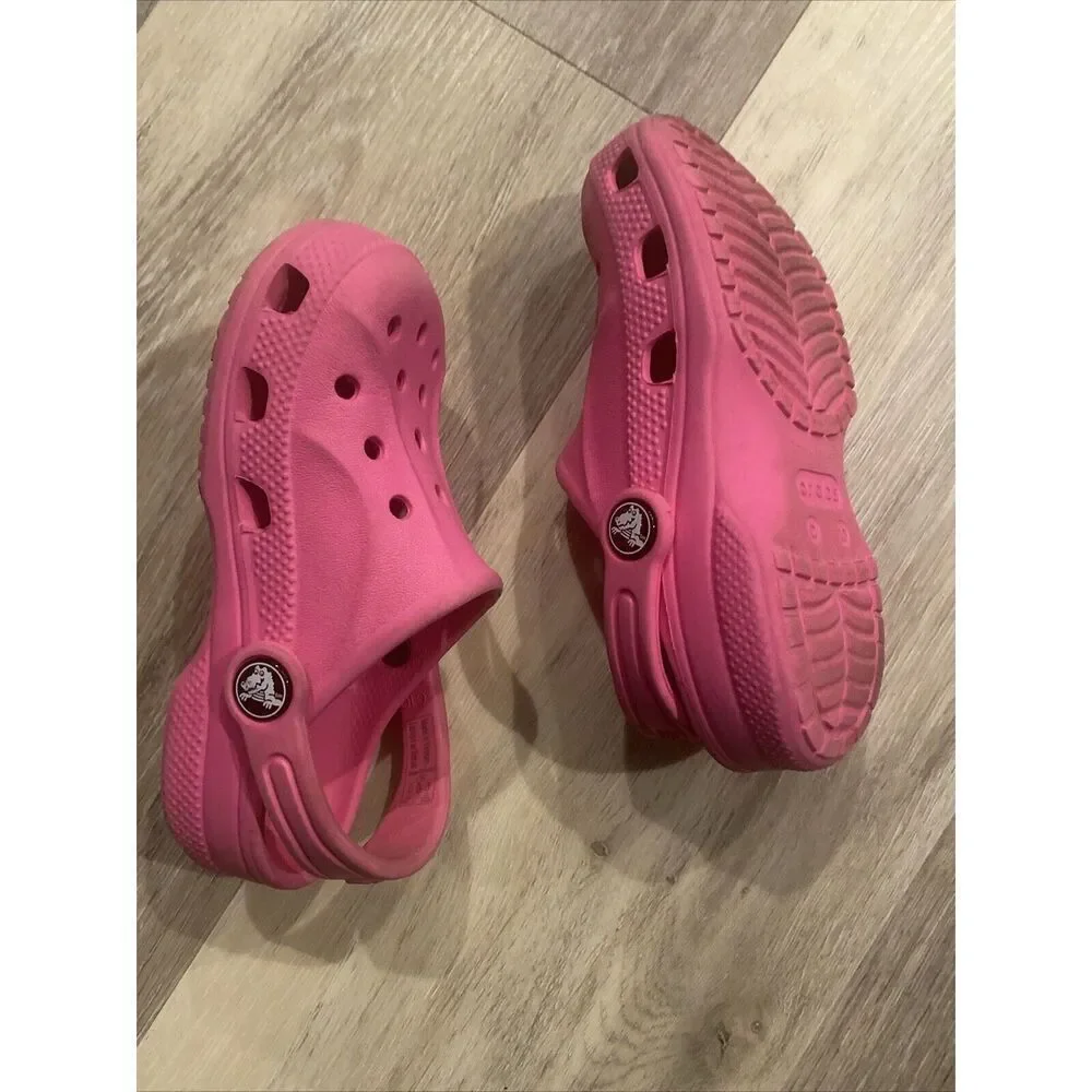 Crocs Coast Clog K Little Girl's Party Pink Sandals 204094-6U9 Size  C10